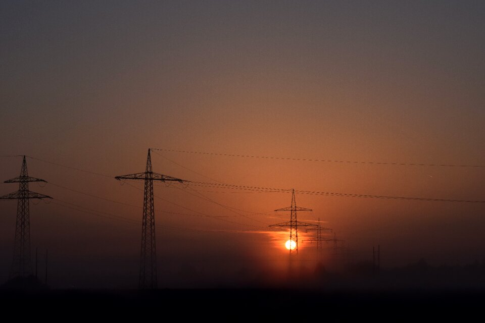 Sun and energy power poles solar power photo