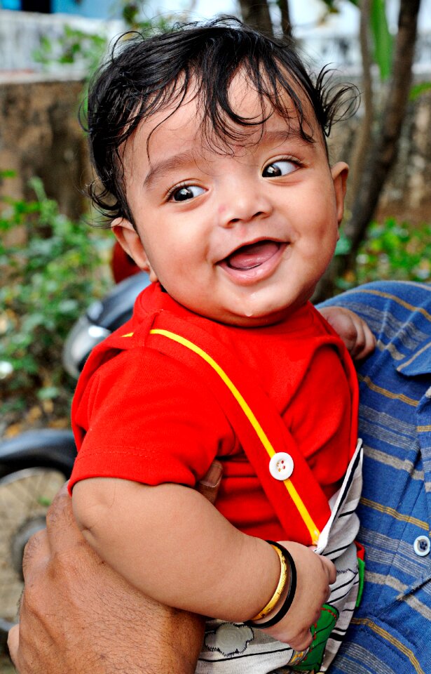 Boy outdoors face