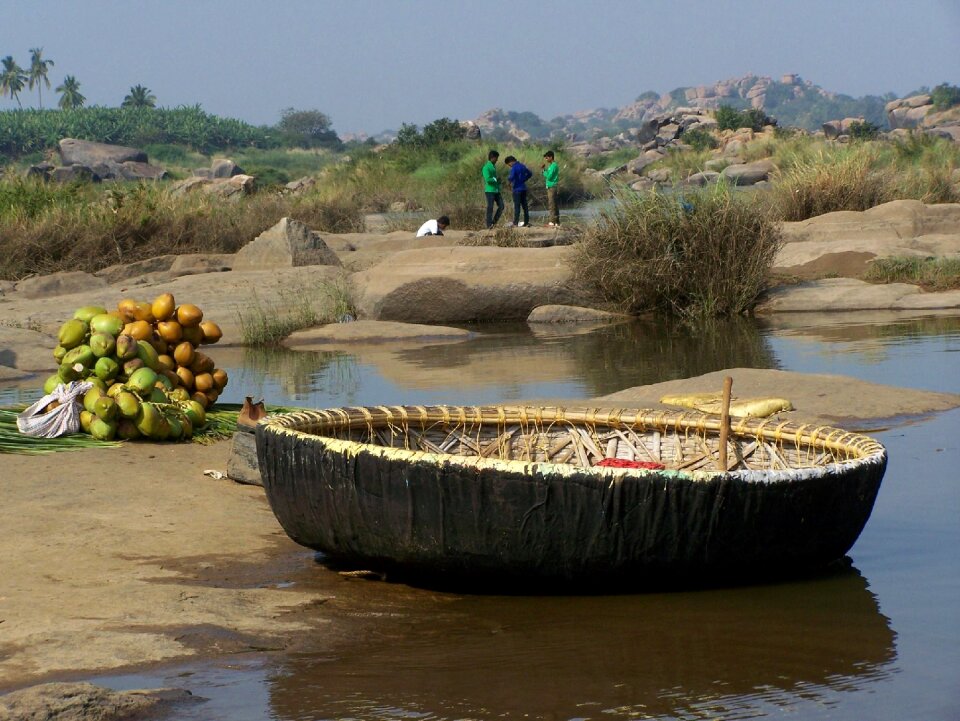 Boat crossing river