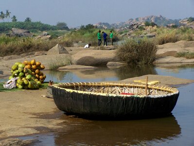 Boat crossing river