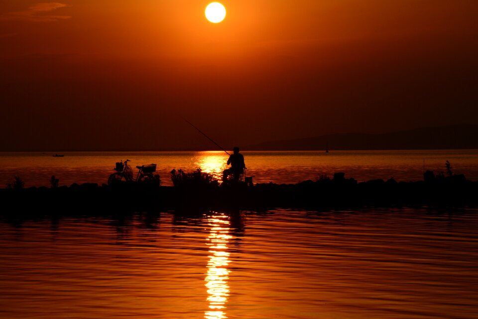 Dusk landscape lake