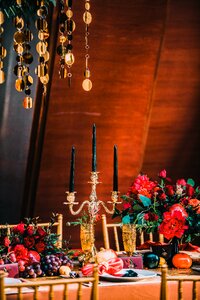Evening party party golden candlestick