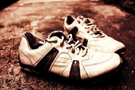 Tennis shoes shoelace photo
