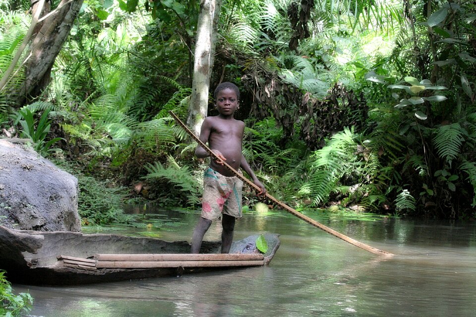 Black young child nature