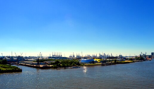 Elbe gantry cranes port of hamburg photo