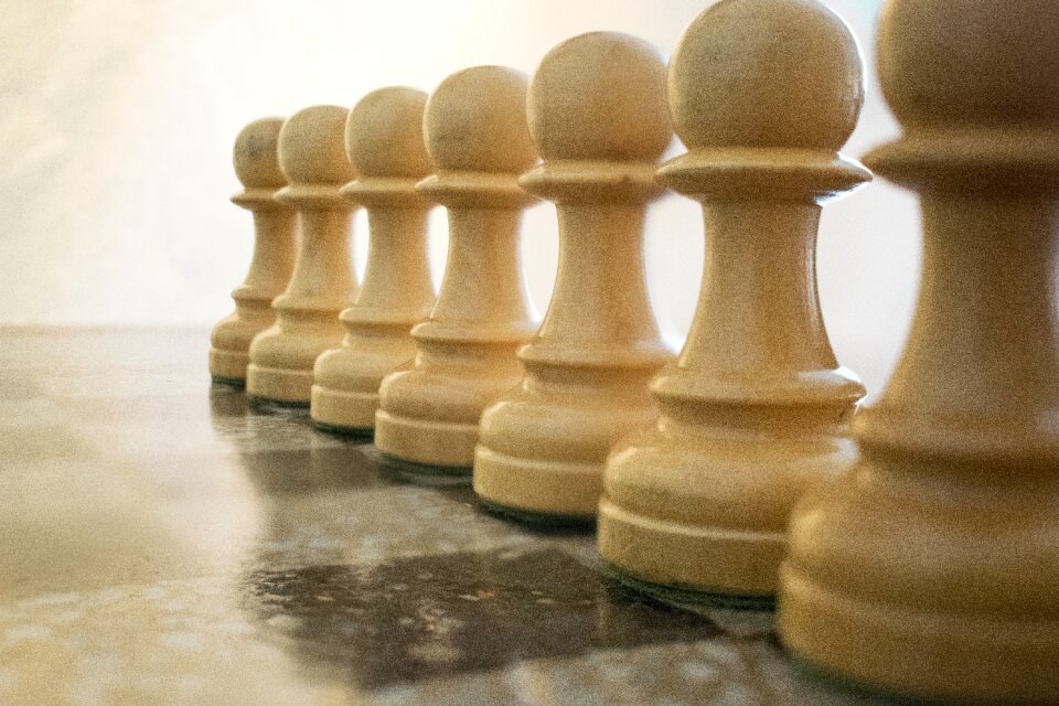 Pawns game chess board