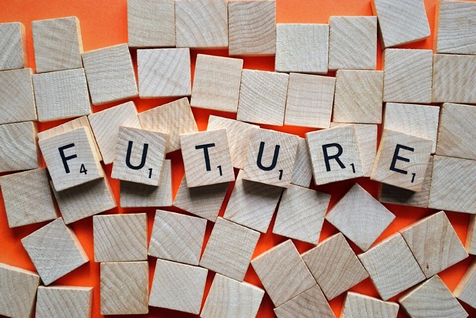 Scrabble brown time brown future