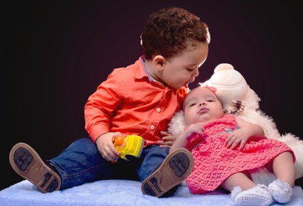 Brother playing son