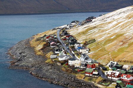 Faroe islands island colorful houses photo