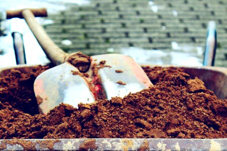Digging work wheelbarrow