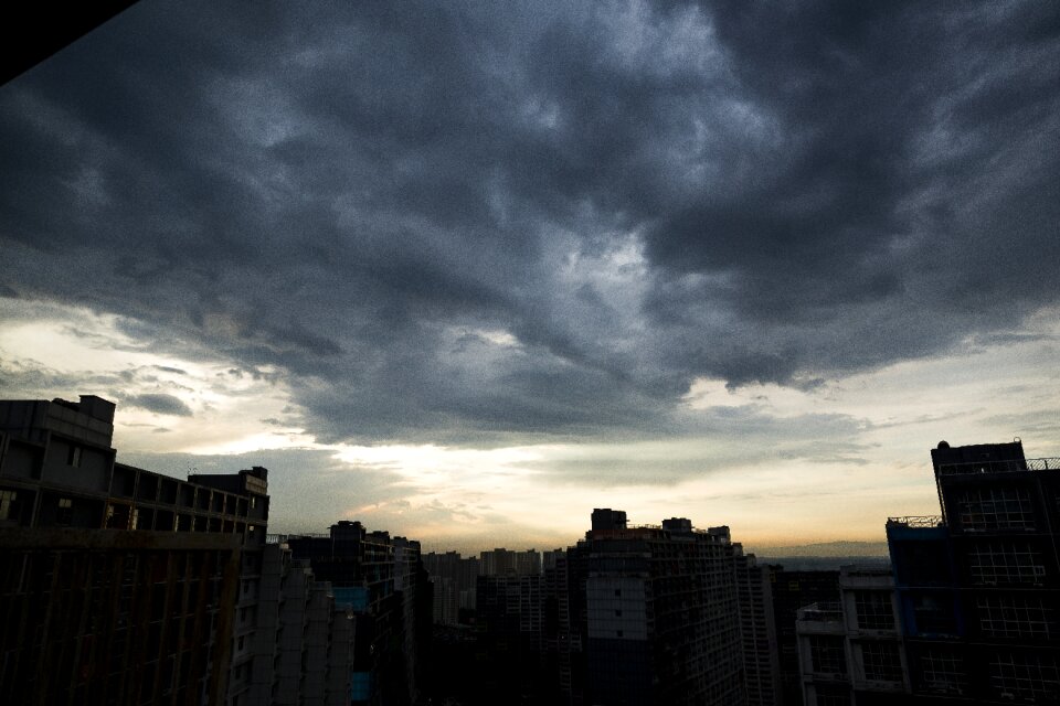 Cloud dark clouds at dusk