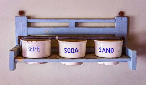 Wood holder old shells small cups