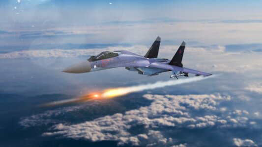 Jet-fighter su-35 military