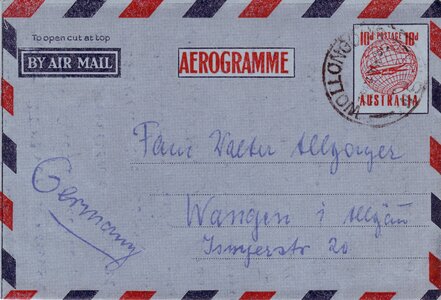Aerograms envelopes write