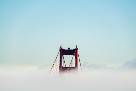 Suspension bridge infrastructure clouds