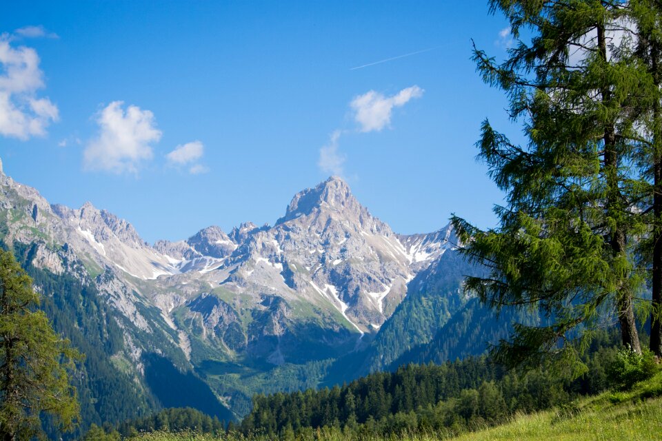 Of course mountain peaks sky