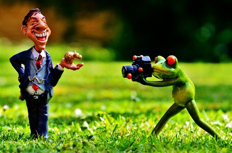 Photograph man frog