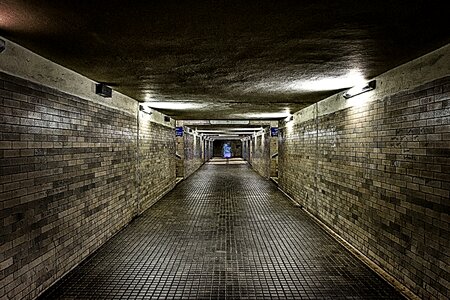 Dark tunnel warning photo