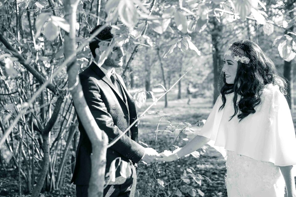Wedding shooting bride and groom