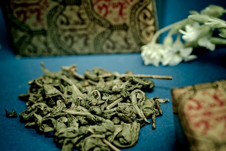 China tea leaves traditionally photo