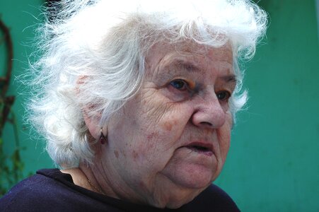 Old age white hair