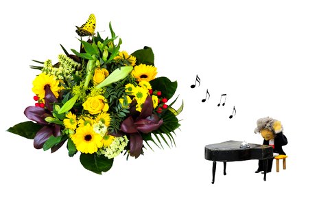 Greeting card greeting bouquet
