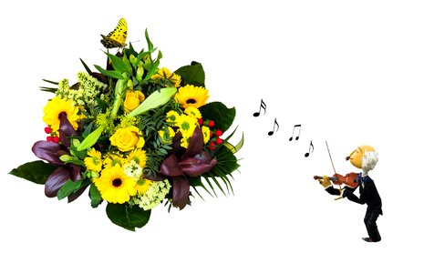 Greeting card greeting bouquet