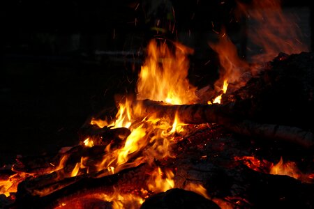 Flame black burn photo