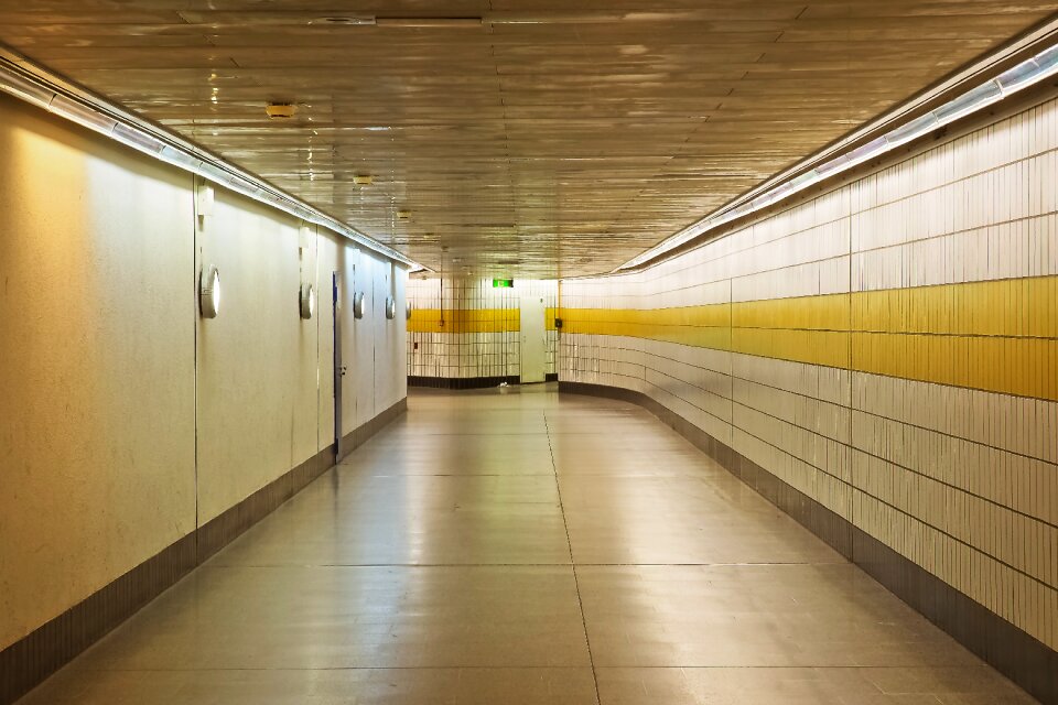 Building inner hallway light photo