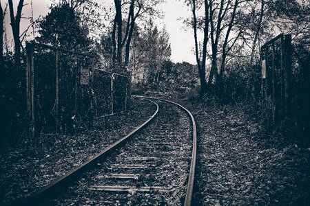 Railway tracks weathered rails photo