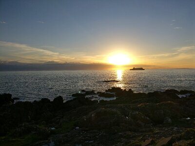 Sunset beach loneliness photo