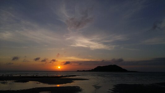 Sunset sea jeju island photo