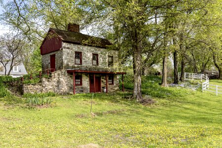 Flower meadow old house historically