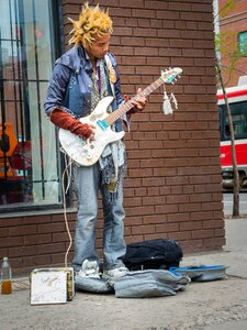 Busking street performer music