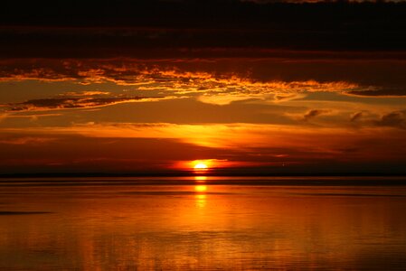 Evening orange sky horizon