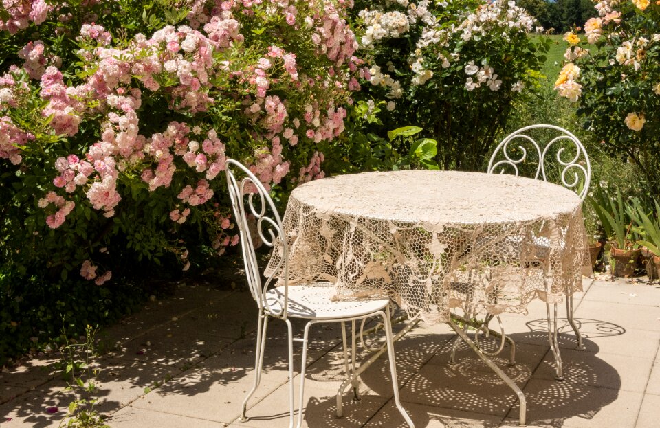Terrace chairs flowers