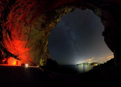 Starry sky dark evening sky photo