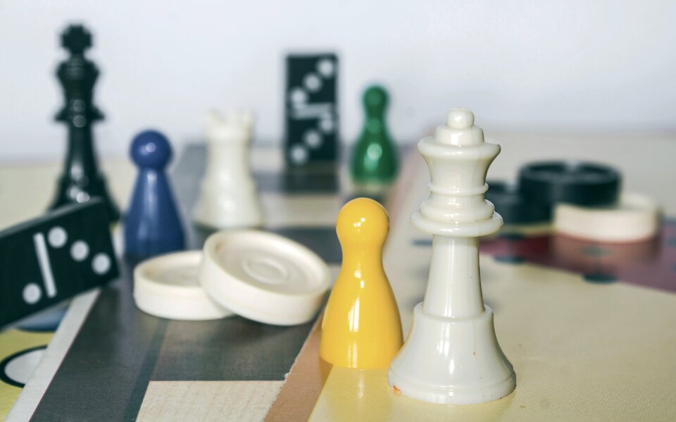 Chess pieces play figures