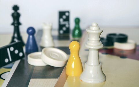 Chess pieces play figures