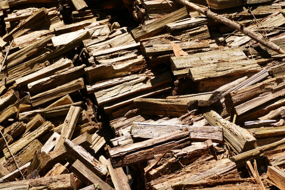 Old wood weathering break up