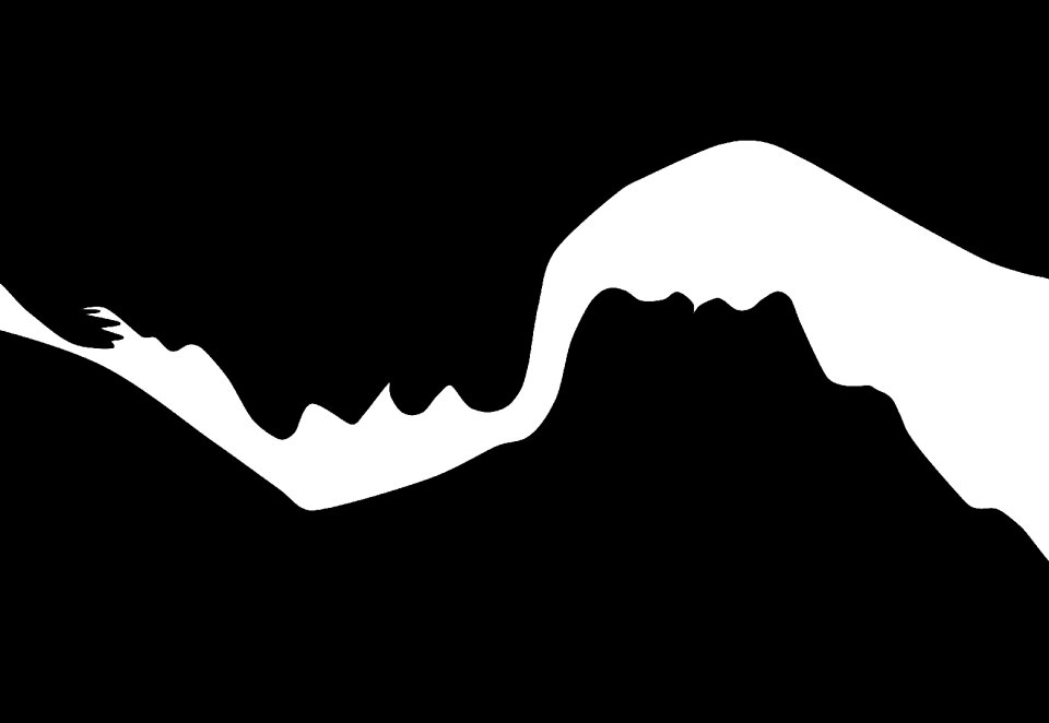 Passion kiss silhouette