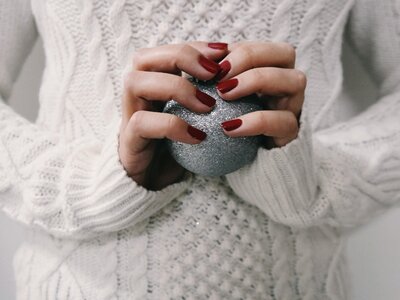 Christmas ball christmas decor hands photo