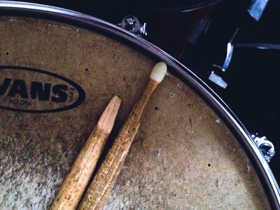 Dirty drum drumstick photo