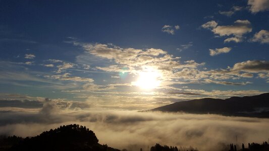Sun fog clouds