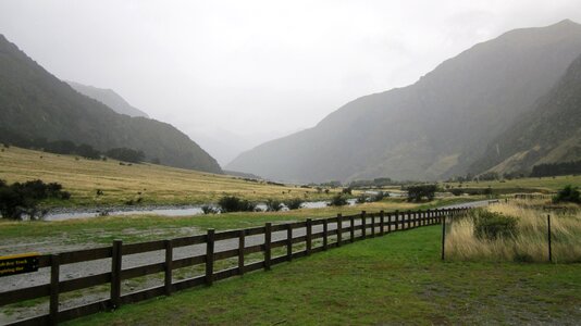 Green new zealand mountain photo