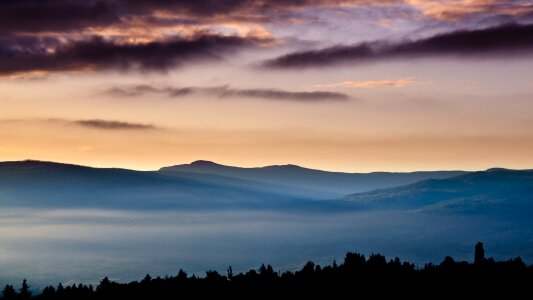 The sunrise in the mountain daybreak effect of sunrise photo