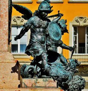 Munich sculpture marienplatz photo