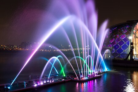 A night view of seoul yeouido lake