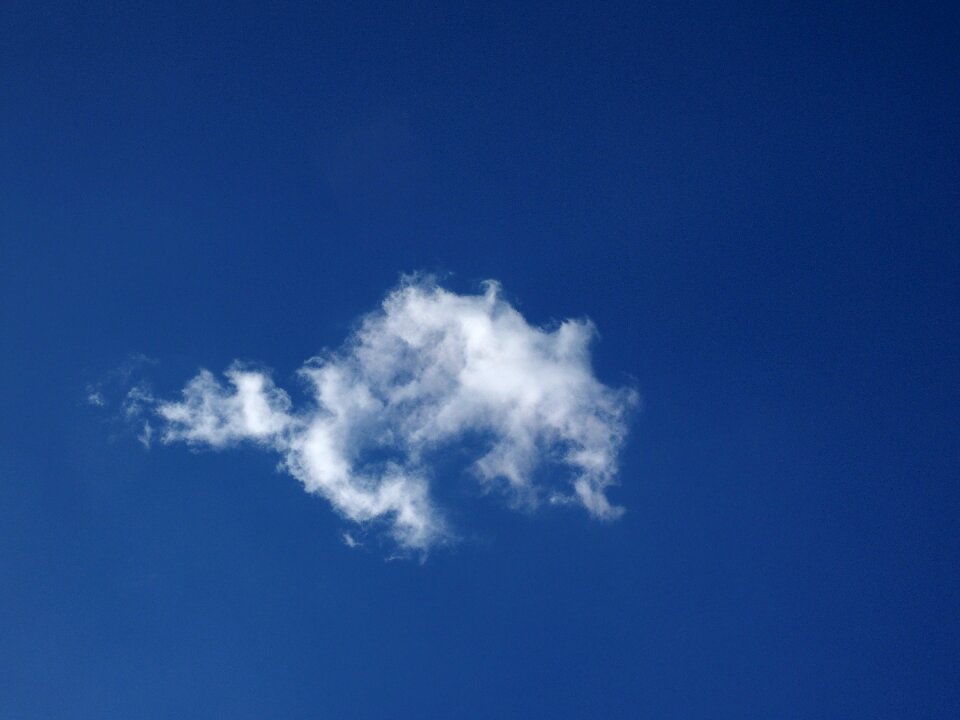 Blue white clouds form