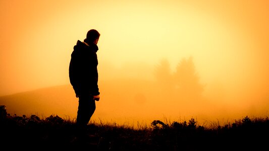 Man mist outdoors photo